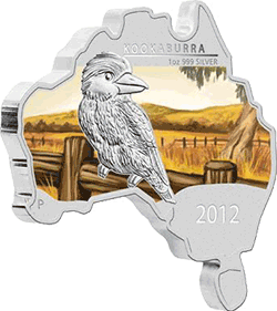 Australia - 2012, 1 dolar - Map Shape - Kookaburra