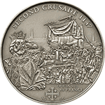 Cook Islands - 2010, 5 dolarów - Historia Krucjat - Druga Krucjata - Louis VII