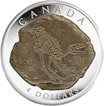Kanada - 2010, 4 dolary - Dinozaur - Dromaeosaurus - monety