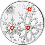 Kanada - 2011, 20 dolarów - Small Snowflake, Śnieżynka - Hiacynt czerwony - monety