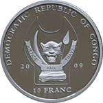 Kongo - 10 franc 2009 - Zagrożone zwierzęta - Goryl