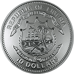 Liberia - 10$ 2005 Jan Paweł II - In Memoriam - Lustrzany