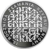10 zł 2007 75. rocznica złamania szyfru Enigmy - efekt kątowy