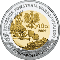 10 zł 2009 65. rocznica Powstania Warszawskiego - poeci warszawscy - Tadeusz Gajcy