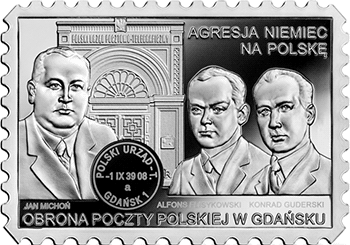 20 zł 2021 Obrona Poczty Polskiej w Gdańsku. Agresja Niemiec na Polskę