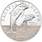 Niue - 2009, 2 dolary - Delfiny - kryształ Swarowskiego - Pacific Wildlife - monety