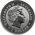 Australia - 1 dolar 2008 - Kookabura - pozłacana