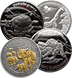 Monety świata, zwierzęta, szcześliwe słonie