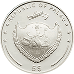 Palau - 2009, 5 dolarów - Zapach raju - Orzech Kokosa, moneta z zapachem