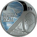 Tuvalu - 2009, 1 dolar - 20 rocznica upadku Muru Berlińskiego - monety