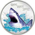 Tuvalu - 2007, 1 dolar - Great White Shark - Rekin - monety