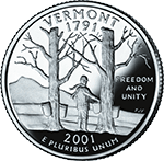 25 Centów 2001 - Vermont (D)